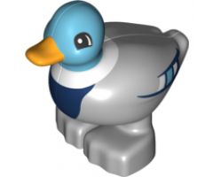 Duplo, Animal Duck Male with Medium Azure Head