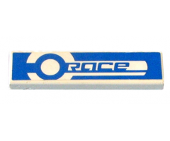 Tile 1 x 4 with Blue and White 'Race' Pattern (Sticker) - Set 8662