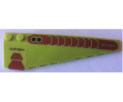 Wedge 10 x 3 Right with Dark Red Trapezoids, Black Hexagonals and Alien Characters Pattern (Stickers) - Set 70703