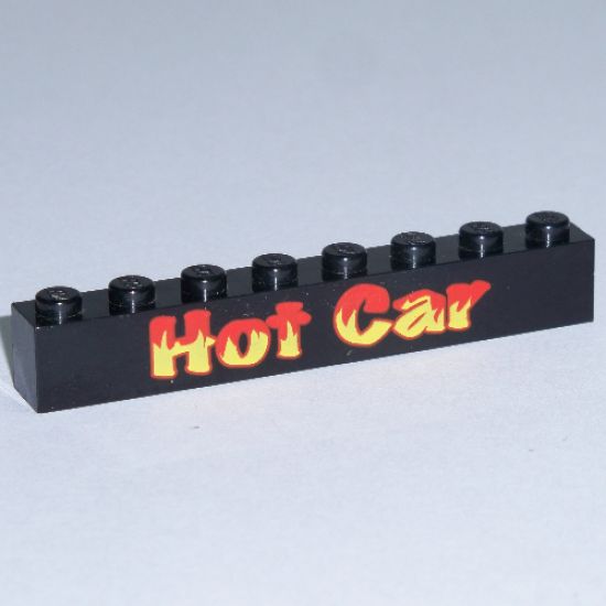 Brick 1 x 8 with 'Hot Car' Pattern