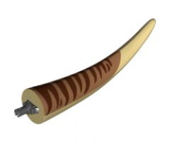 Animal, Body Part Dinosaur Tail Tyrannosaurus rex with Pin, Medium Nougat Top and Dark Brown Stripes Pattern