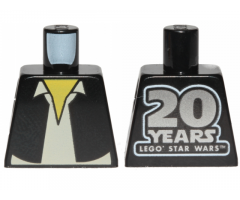 Torso SW Vest and White Shirt with '20 YEARS LEGO STAR WARS' on Back Pattern (Han Solo)