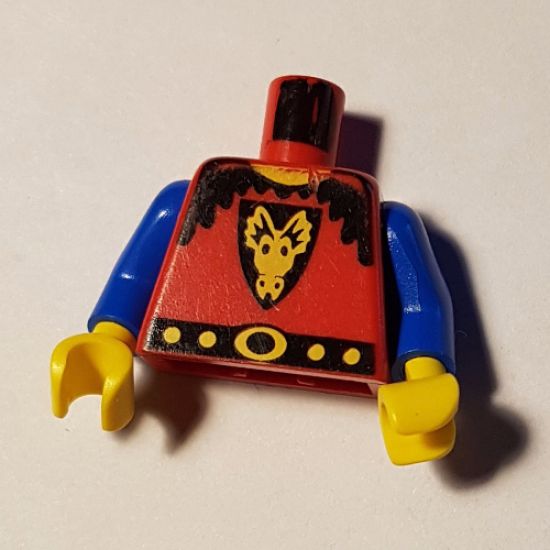Torso Castle Dragon Knights Dragon Face on Shield Pattern / Blue Arms / Yellow Hands