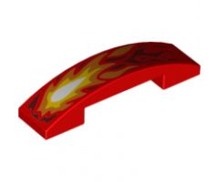 Slope, Curved 4 x 1 Double with White, Yellow, Orange, and Dark Red Flames Pattern