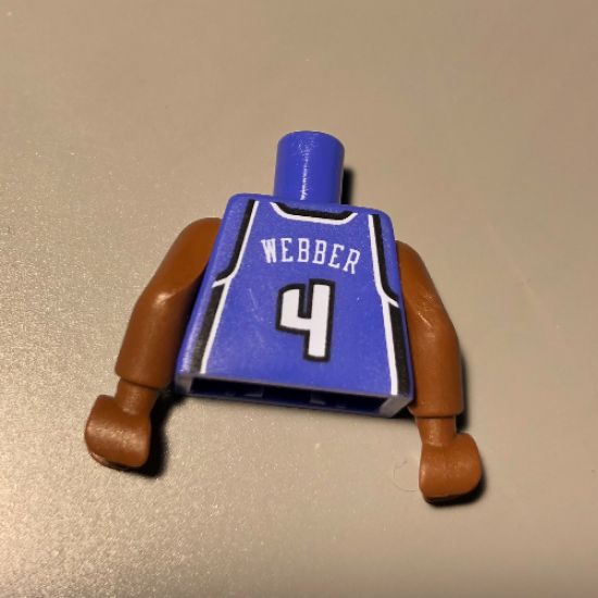 Torso NBA Sacramento Kings #4, 'WEBBER' on Back Pattern / Brown NBA Arms