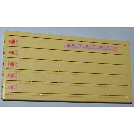 Scala Wall, Vertical Grooved 12 x 2 x 20 with Height Chart and 5 Plush Toys Pattern (Stickers) - Set 3241