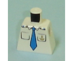 Torso Boat Anchor Logo, Blue Tie, Two Pockets Pattern