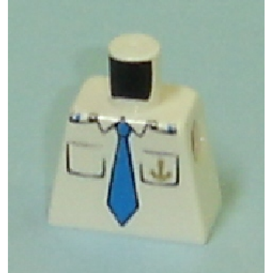 Torso Boat Anchor Logo, Blue Tie, Two Pockets Pattern