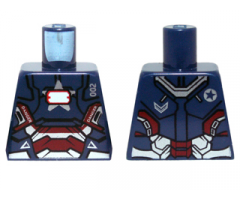 Torso Armor with '002', 'DANGER', White Rectangle and Silver and Red Plates Pattern