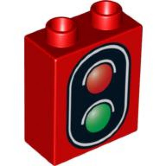 Duplo, Brick 1 x 2 x 2 with Traffic Signal Double Pattern