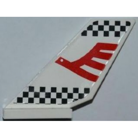 Tail Shuttle with Red Airline Bird and Black Checkered Pattern on Both Sides (Stickers) - Set 7643