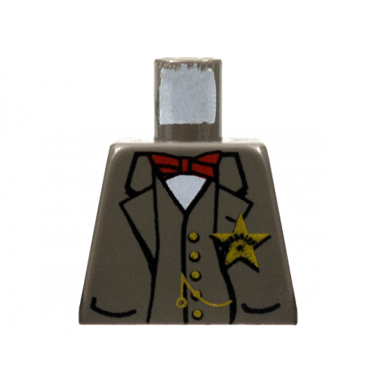 Torso Western Sheriff Star Badge, Vest, Red Bow Tie and Watch Fob Pattern (Sheriff)