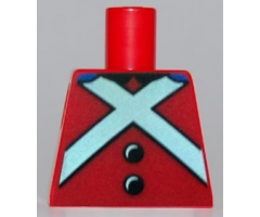 Torso Royal Guard Uniform with Black Buttons and White Crossed Belts Pattern
