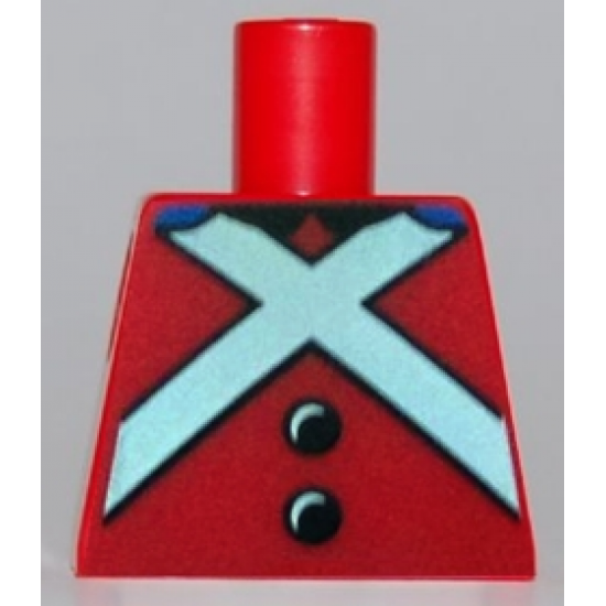 Torso Royal Guard Uniform with Black Buttons and White Crossed Belts Pattern