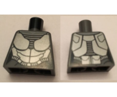Torso Batman Female Armor Silver Plate Pattern