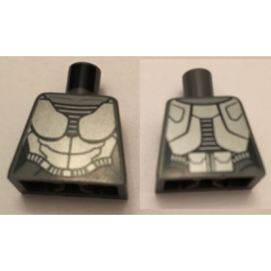Torso Batman Female Armor Silver Plate Pattern