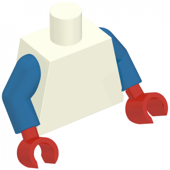 Torso Super Hero Suit with Red and White Belt, Light Bluish Gray Armor, and White Star Pattern (SDCC Captain America) / Blue Arms / Red Hands
