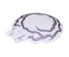 Dish 6 x 6 Inverted - No Studs with Bar Handle with Silver and White Electricity Pattern