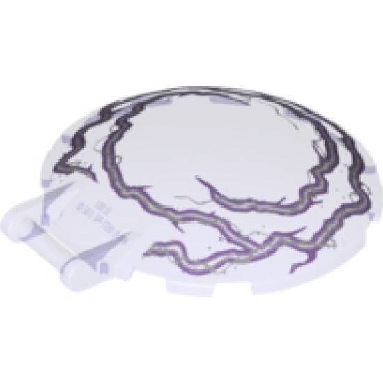 Dish 6 x 6 Inverted - No Studs with Bar Handle with Silver and White Electricity Pattern