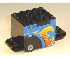 Motor, Non-Electric Flywheel Inertia 9 x 4 x 3 2/3 with Flame Pattern on Both Sides (Sticker) - Set 8668