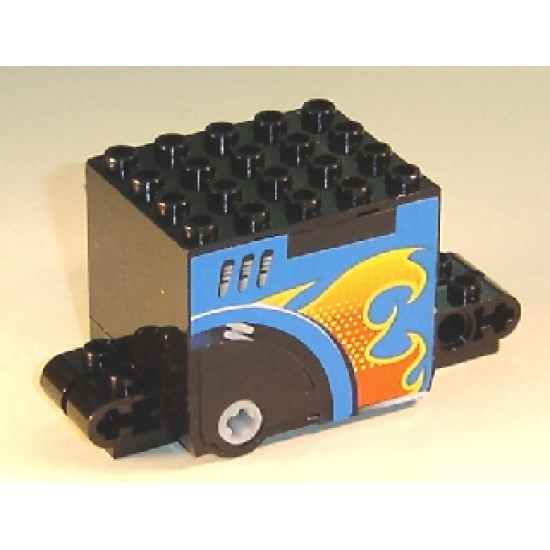 Motor, Non-Electric Flywheel Inertia 9 x 4 x 3 2/3 with Flame Pattern on Both Sides (Sticker) - Set 8668