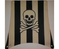 Cloth Sail Square with Black Stripes, Skull and Crossbones Pattern