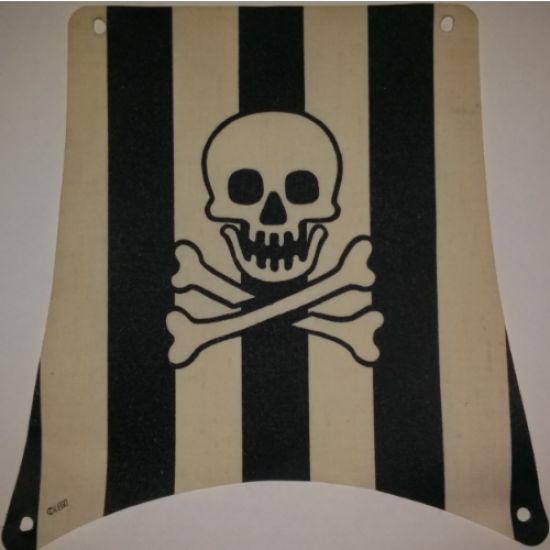 Cloth Sail Square with Black Stripes, Skull and Crossbones Pattern