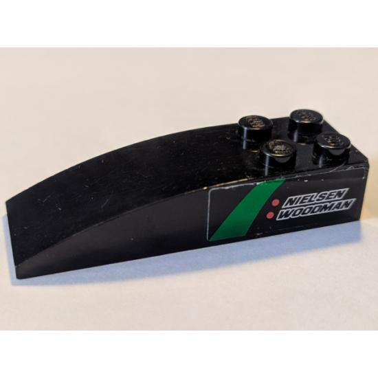 Slope, Curved 6 x 2 with 'NIELSEN WOODMAN' Pattern Model Right Side (Sticker) - Set 8184