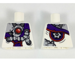 Torso Ninjago Robe with Purple Sash with Knot, Mechanical Parts and Silver Saw Blade Pattern