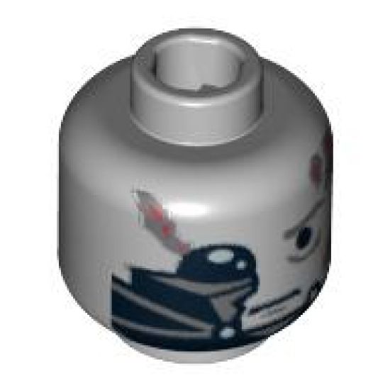 Minifigure, Head Male Scars, Damage Pattern (Darth Vader Battle Damaged) - Blocked Open Stud