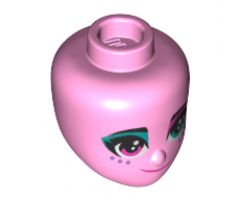 Mini Doll, Head Friends with Left Eye Turquoise, Right Eye Pink, Freckles and Smile Pattern (Sweet Mayhem)