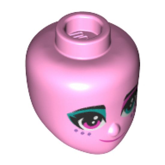 Mini Doll, Head Friends with Left Eye Turquoise, Right Eye Pink, Freckles and Smile Pattern (Sweet Mayhem)