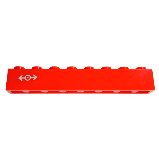 Brick 1 x 8 with Train Logo Gray Small Pattern Left (Sticker) - Set 7897