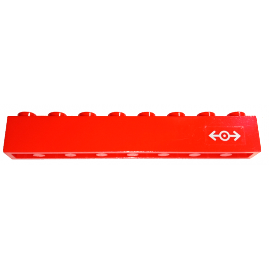 Brick 1 x 8 with Train Logo Gray Small Pattern Right (Sticker) - Set 7897