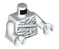 Torso Mummy Wrapping Bandages with Light Bluish Gray Splotches Pattern / White Arms / White Hands