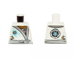 Torso Ninjago Robe with Silver Sash and Ice Power Emblem Pattern