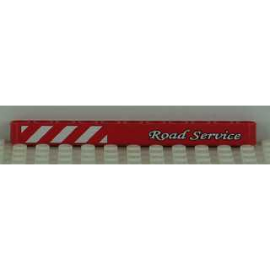 Technic, Liftarm 1 x 11 Thick with Danger Stripes and 'Road Service' Model Left Pattern (Sticker) - Set 8109