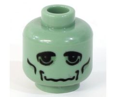 Minifigure, Head Alien with Frankenstein Monster Pattern - Blocked Open Stud