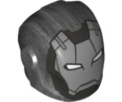 Minifigure, Headgear Helmet Armor Plates and Ear Protectors with Silver Faceplate and White Eyes Pattern