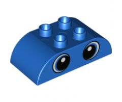 Duplo, Brick 2 x 4 Curved Top with Two Large Circled Eyes Pattern