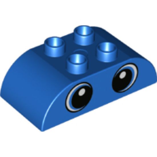 Duplo, Brick 2 x 4 Curved Top with Two Large Circled Eyes Pattern