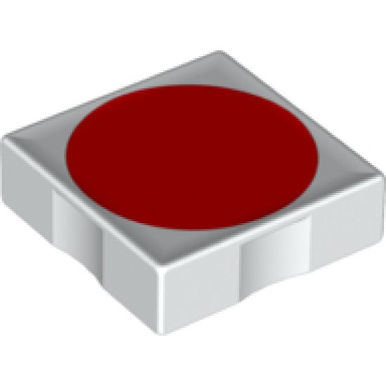 Duplo, Tile 2 x 2 with Shape Red Circle Pattern