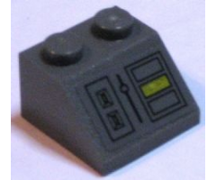 Slope 45 2 x 2 with Control Panel with Yellow Rectangle Pattern (Sticker) - Set 7666