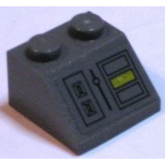 Slope 45 2 x 2 with Control Panel with Yellow Rectangle Pattern (Sticker) - Set 7666