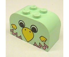 Slope, Curved 4 x 2 x 2 Double with Four Studs with Parrot Head Pattern