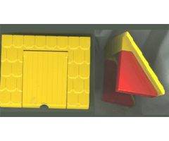Duplo, Building Roof Sloped 60 - 8 x 4 x 4 Yellow Shingled with Loft Opening and Door