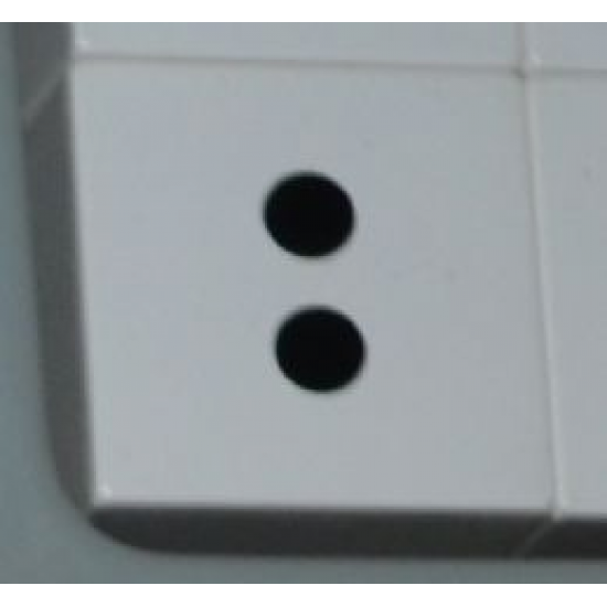 Duplo, Tile 2 x 2 x 1 with Black Colon (:) Pattern