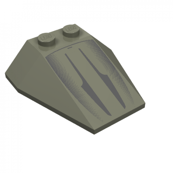 Wedge 4 x 4 Triple without Stud Notches with Black Lines Pattern