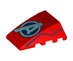 Wedge 4 x 4 No Studs with Avengers Logo and Jagged Lines on Sides Pattern
