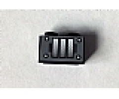 Brick 1 x 2 with Black Grille, 4 Rivets and 3 Bars Pattern (Sticker) - Set 10144